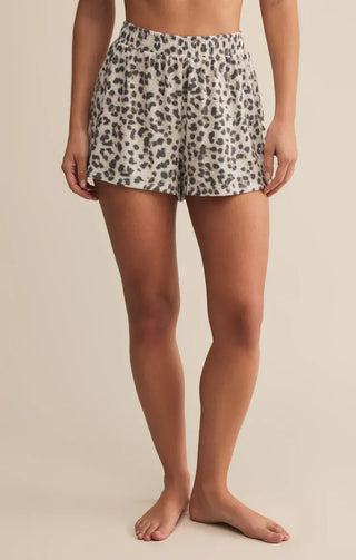 Z Supply Loungewear- Sleepwear - Bottoms Xsm Sale Luxe Leopard Short Champagne