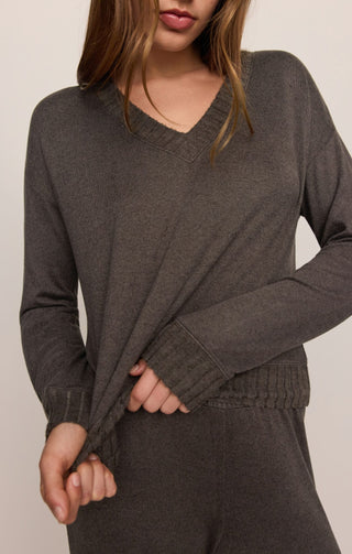 Z Supply Loungewear- Sleepwear - Tops Courtney Long Sleeve Top Cocoa Bean