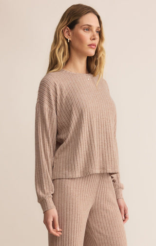 Z Supply Loungewear- Sleepwear - Tops Daydream Rib Long Sleeve Top Iced Coffee
