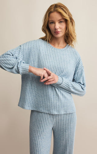 Z Supply Loungewear- Sleepwear - Tops Daydream Rib Long Sleeve Top Light Denim