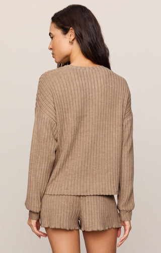 Z Supply Loungewear- Sleepwear - Tops Daydream Rib Long Sleeve Top Light Toffee