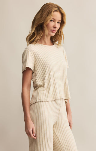 Z Supply Loungewear- Sleepwear - Tops Kara Rib Tee Light Oatmeal Heather