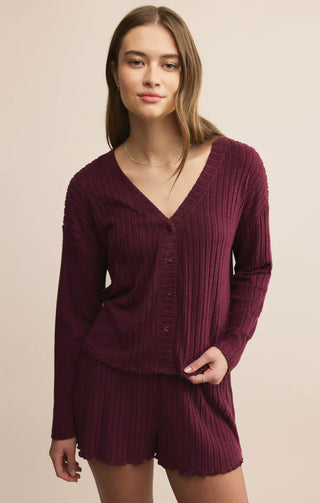 Z Supply Loungewear- Sleepwear - Tops Xsm Mara Rib Cardigan Merlot
