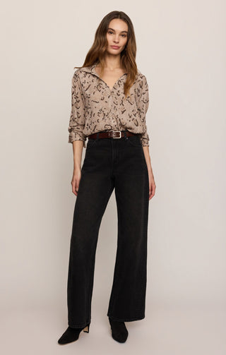 Z Supply Tops - Blouse Golden Haven Snake Button Up Frosted Pearl