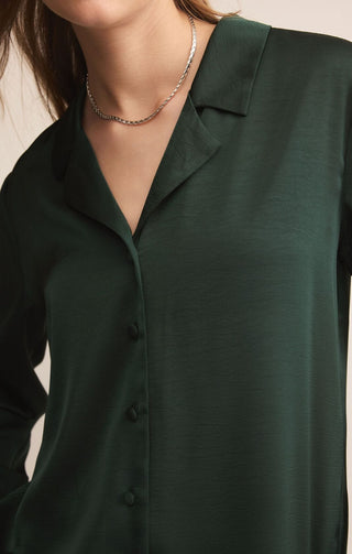 Z Supply Tops - Blouse Sale Ana Satin Top Garland Green