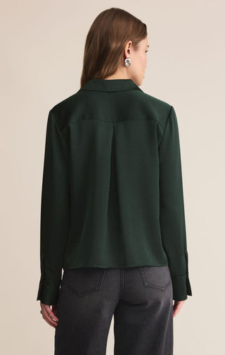 Z Supply Tops - Blouse Sale Ana Satin Top Garland Green