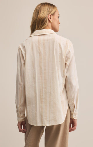 Z Supply Tops - Blouse Sale Seaport Striped Shirt Biscuit