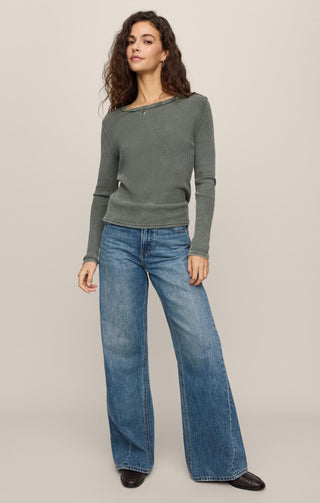 Z Supply Tops - Long-Sleeve Arlet Mini Thermal Top Monstera