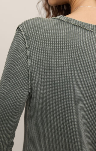 Z Supply Tops - Long-Sleeve Arlet Mini Thermal Top Monstera