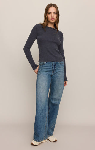 Z Supply Tops - Long-Sleeve Arlet Mini Thermal Top Oxford Blue