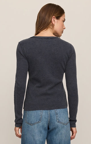 Z Supply Tops - Long-Sleeve Arlet Mini Thermal Top Oxford Blue