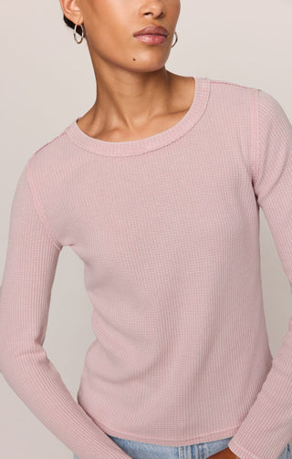 Z Supply Tops - Long-Sleeve Arlet Mini Thermal Top Soft Blush