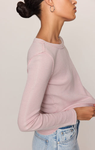 Z Supply Tops - Long-Sleeve Arlet Mini Thermal Top Soft Blush