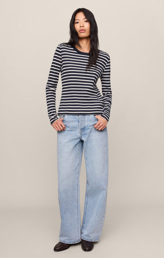 Z Supply Tops - Long-Sleeve Arlet Stripe Thermal Top Eclipse