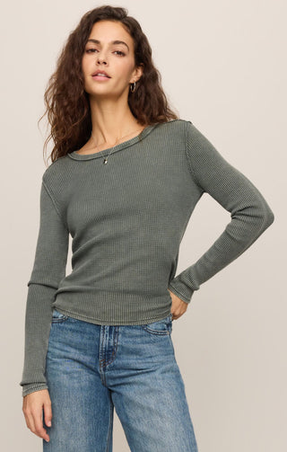 Z Supply Tops - Long-Sleeve Xsm Arlet Mini Thermal Top Monstera