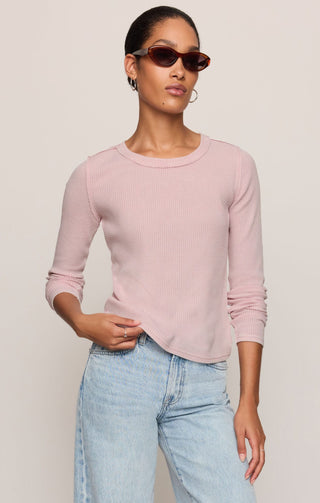 Z Supply Tops - Long-Sleeve Xsm Arlet Mini Thermal Top Soft Blush