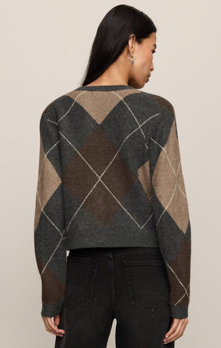 Z Supply Tops - Outerwear - Cardigans Medina Argyle Cardigan Charcoal Heather