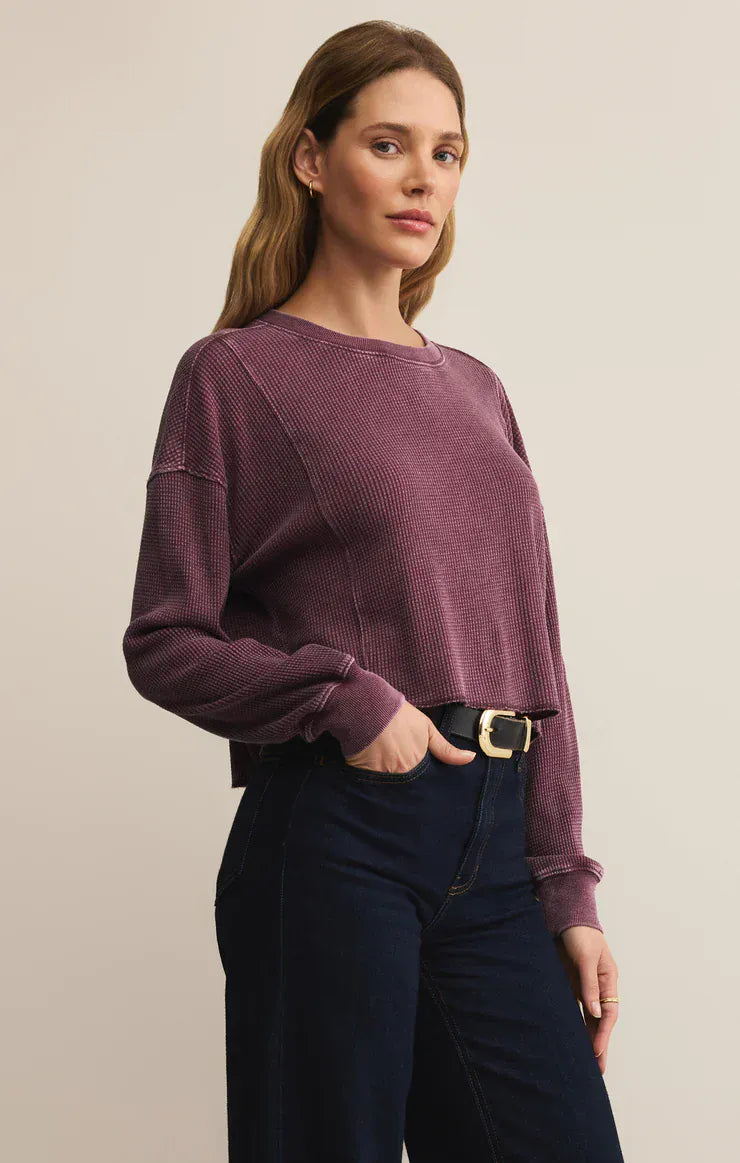 Z Supply Tops - Pullover Sale Angel Mini Thermal Top Merlot