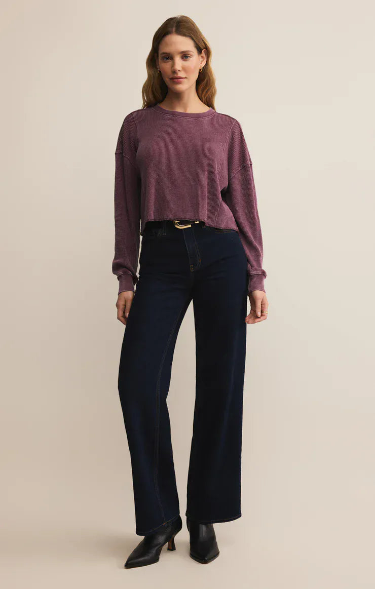 Z Supply Tops - Pullover Sale Angel Mini Thermal Top Merlot