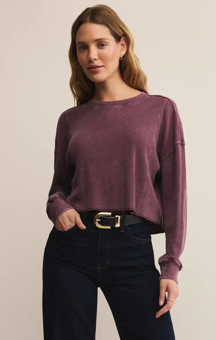 Z Supply Tops - Pullover Xsm Sale Angel Mini Thermal Top Merlot