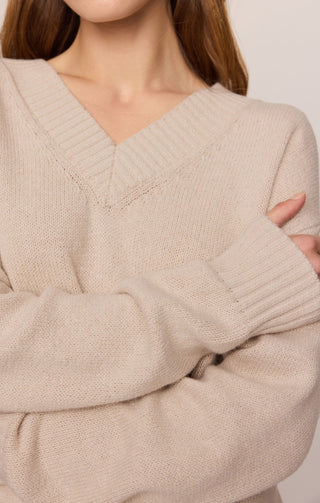 Z Supply Tops - Sweaters Cloud Spun V-Neck Sweater Frosted Pearl