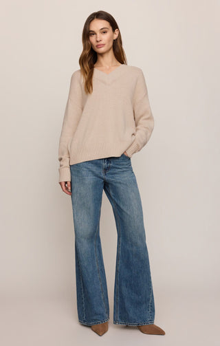 Z Supply Tops - Sweaters Cloud Spun V-Neck Sweater Frosted Pearl