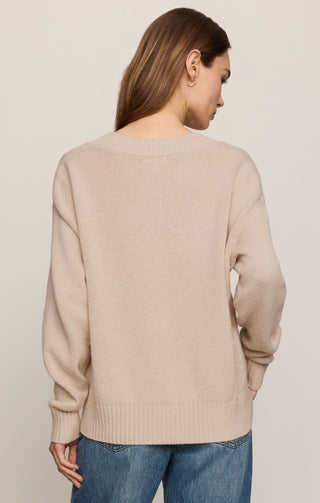 Z Supply Tops - Sweaters Cloud Spun V-Neck Sweater Frosted Pearl