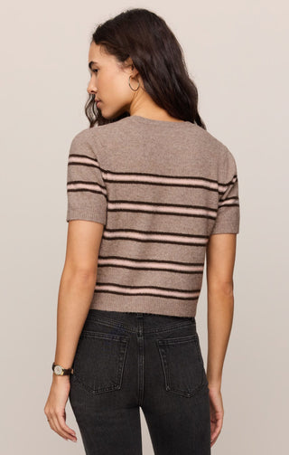 Z Supply Tops - Sweaters Gatewood Stripe Sweater Heather Ash