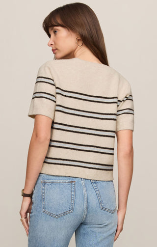 Z Supply Tops - Sweaters Gatewood Stripe Sweater Light Oatmeal Heather
