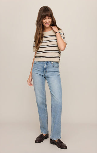 Z Supply Tops - Sweaters Gatewood Stripe Sweater Light Oatmeal Heather