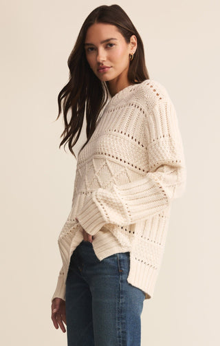 Z Supply Tops - Sweaters Sale Cento Cable Sweater Warm White