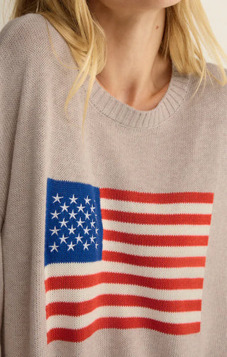 Z Supply Tops - Sweaters Sienna Patriot Sweater Natural Heather