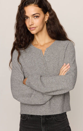 Z Supply Tops - Sweaters Westmont Henley Sweater Classic Heather Grey