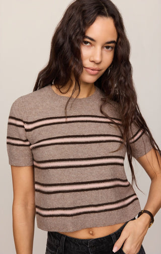 Z Supply Tops - Sweaters Xsm Gatewood Stripe Sweater Heather Ash