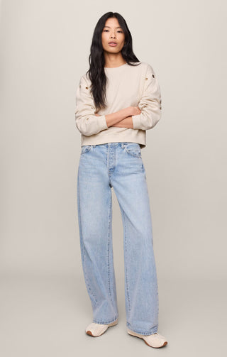 Z Supply Tops - Sweatshirt Axel Grommet Sweatshirt Sandstone