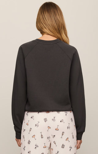 Z Supply Tops - Sweatshirt Booze Sweatshirt Ash Black