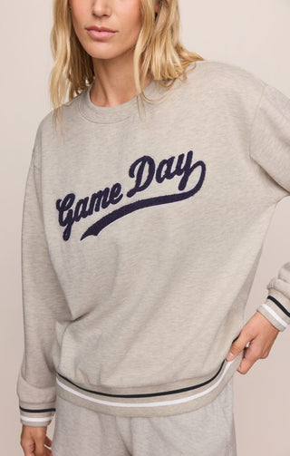 Z Supply Tops - Sweatshirt Boyfriend Game Day Sweatshirt Feather Grey