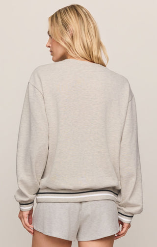 Z Supply Tops - Sweatshirt Boyfriend Game Day Sweatshirt Feather Grey