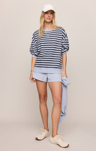 Z Supply Tops - Sweatshirt The Everyday Striped Crew Long Sleeve Top  Eclipse