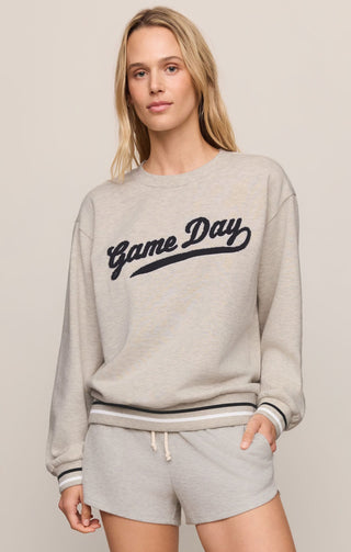 Z Supply Tops - Sweatshirt Xsm Boyfriend Game Day Sweatshirt Feather Grey