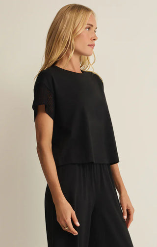 Z Supply Tops - T-Shirts Banyan Crochet Top Black