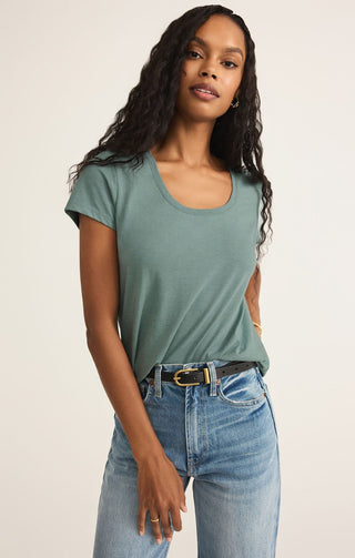 Z Supply Tops - T-Shirts Sale Anywhere Scoop Tee Sea Pine