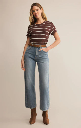 Z Supply Tops - T-Shirts Sale Foundation Stripe Tee Sandalwood