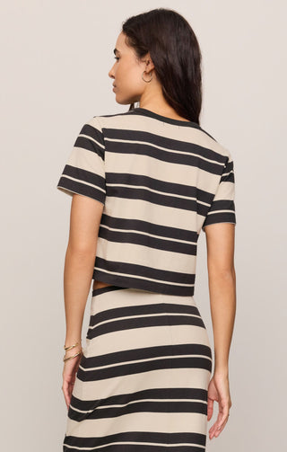 Z Supply Tops - T-Shirts Stellan Knit Striped Tee Ash Black