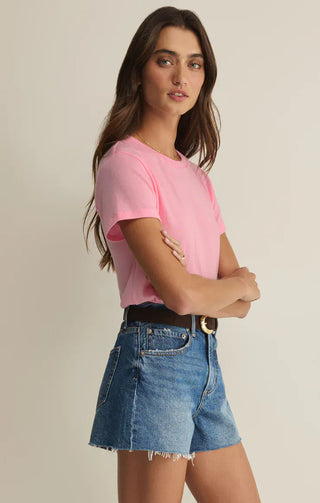 Z Supply Tops - T-Shirts Tourist Knit Jersey Tee Pink Sunrise