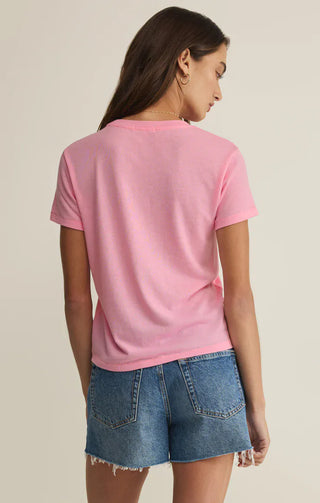 Z Supply Tops - T-Shirts Tourist Knit Jersey Tee Pink Sunrise