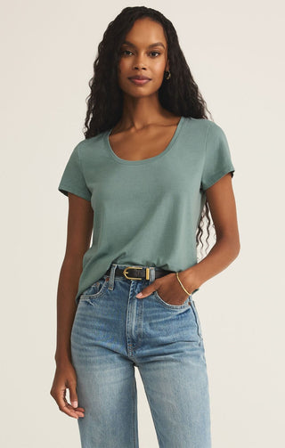 Z Supply Tops - T-Shirts Xsm Sale Anywhere Scoop Tee Sea Pine
