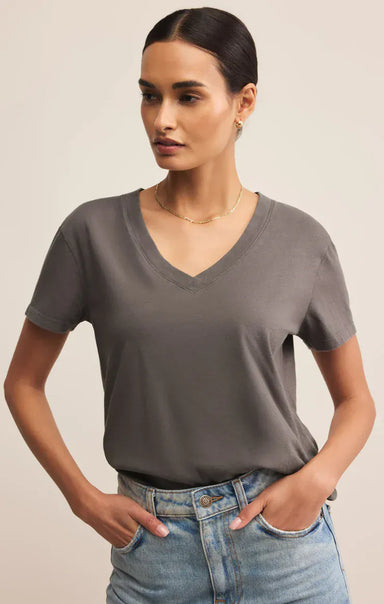 Z Supply Tops - T-Shirts Xsm Sale Weekdays V-Neck Tee Washed Grey