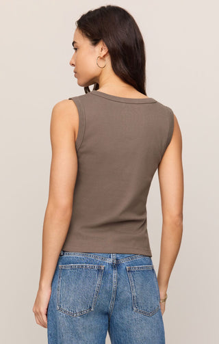 Z Supply Tops - Tank Top Ellie V Neck Tank Pebble Coast