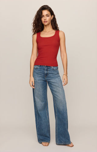 Z Supply Tops - Tank Top Larkin Embroidered Tank Chili Pepper